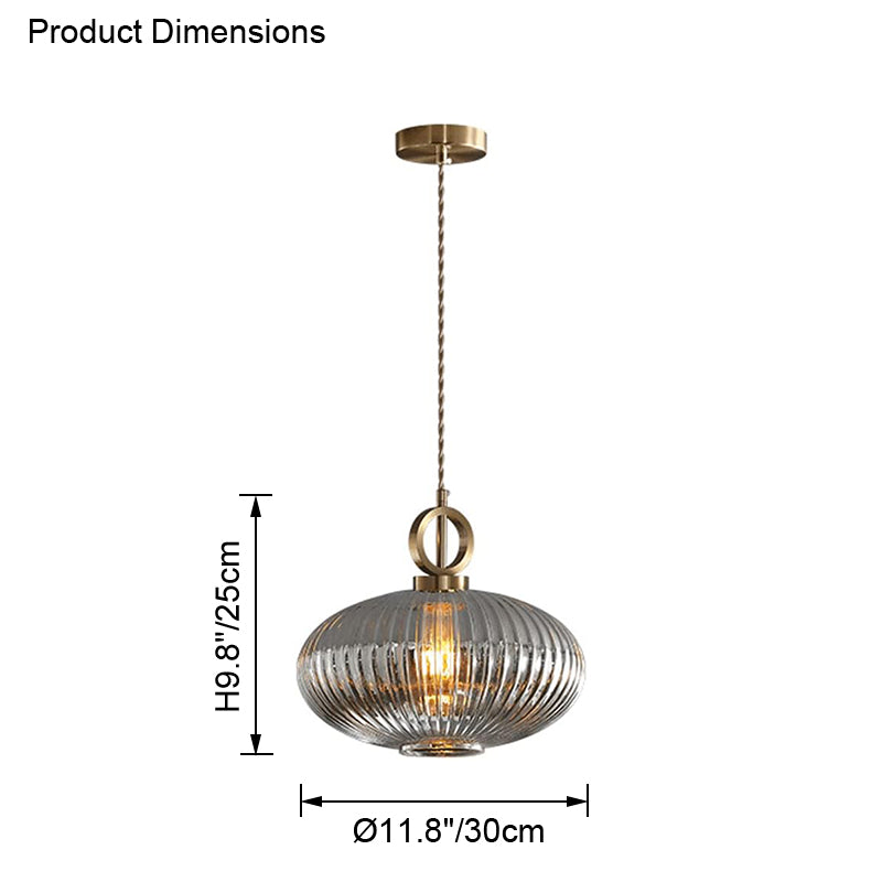 WOMO Reeded Glass Pendant Light-WM2264