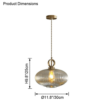 WOMO Reeded Glass Pendant Light-WM2264