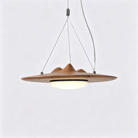 WOMO Mountain‑Inspired Wooden Disc Pendant Light-WM3254