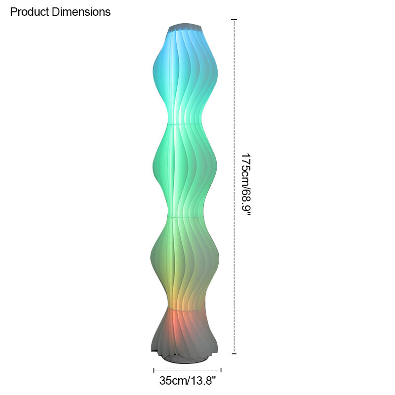 WOMO Wavy Column Floor Lamp with Hue Dimmer-WM7074