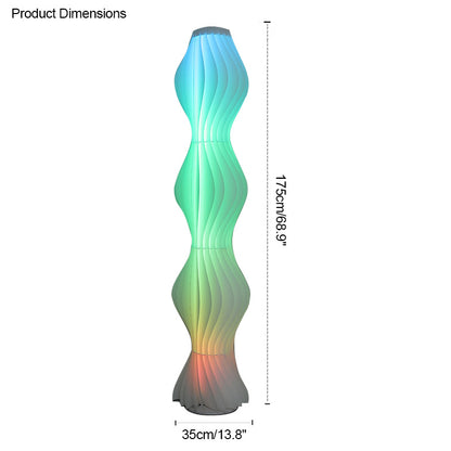 WOMO Wavy Column Floor Lamp with Hue Dimmer-WM7074