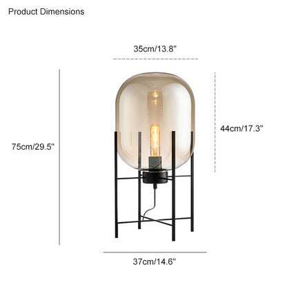 WOMO Smoked Glass Lantern Floor Lamp-WM7015