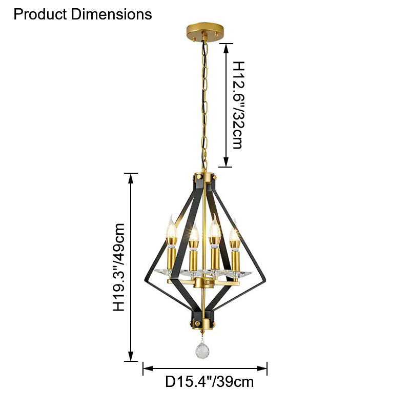 WOMO Prism Gold Candle Chandelier-WM2263