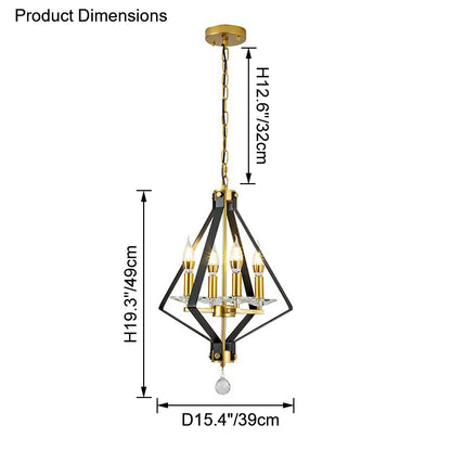 WOMO Prism Gold Candle Chandelier-WM2263