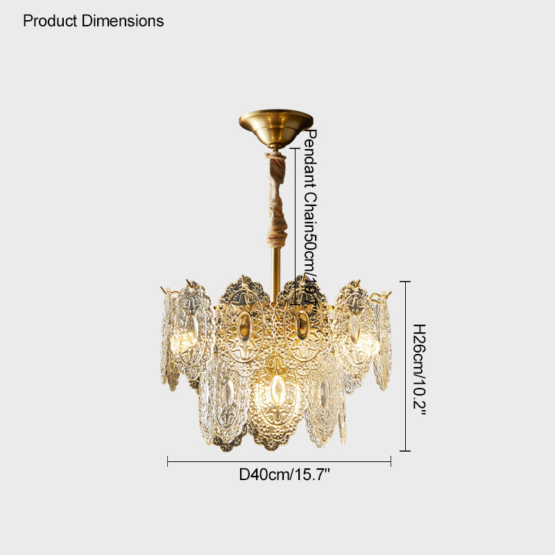 WOMO Tiered Textured Glass Chandelier-WM2208