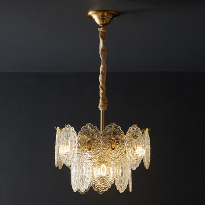 WOMO Tiered Textured Glass Chandelier-WM2208