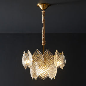 WOMO Tiered Glass Leaf Chandelier-WM2209