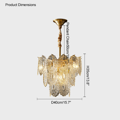 WOMO Tiered Textured Glass Chandelier-WM2208