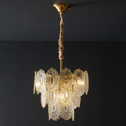 WOMO Tiered Textured Glass Chandelier-WM2208