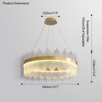 WOMO Glass Rods Round Chandelier-WM2186