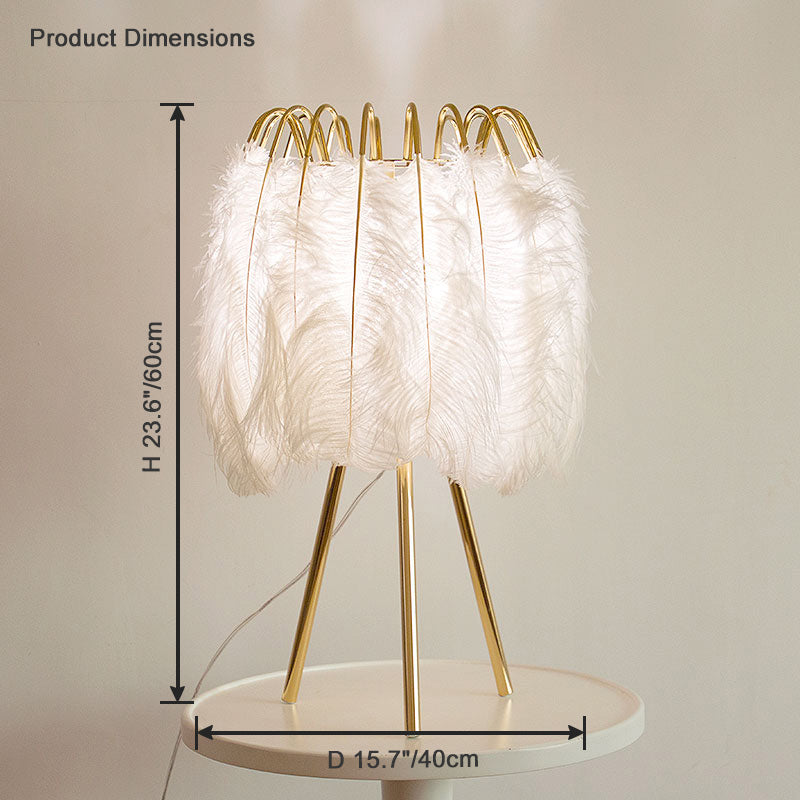 WOMO Stylish Tripod Feather Table Lamp-WM8036