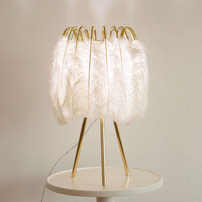 WOMO Stylish Tripod Feather Table Lamp-WM8036