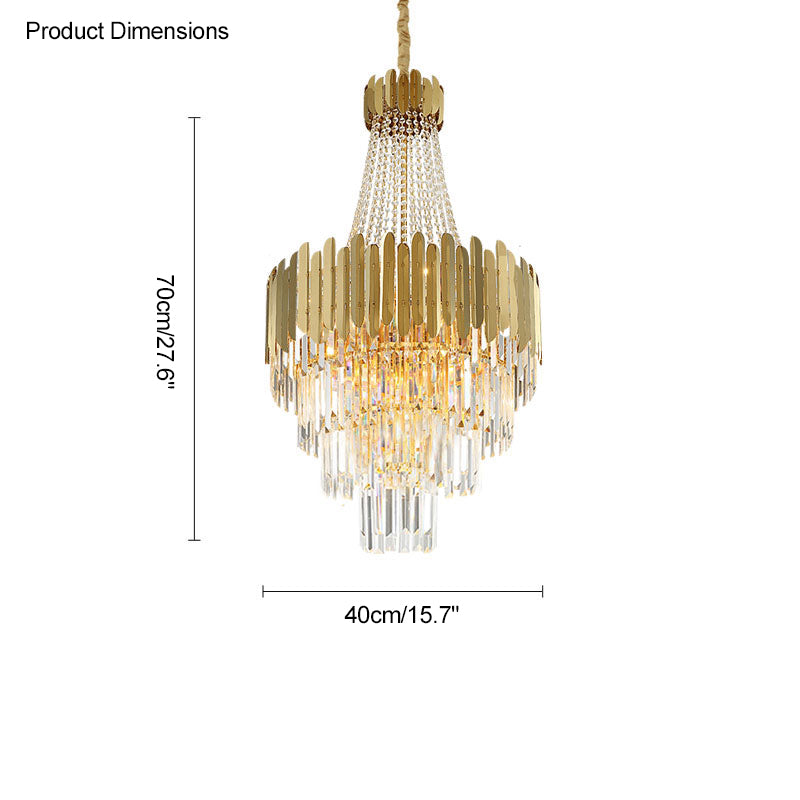 WOMO Tiered Gold Crystal Chandelier-WM2207