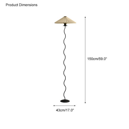 WOMO Pleated Squiggle Floor Lamp-WM7011