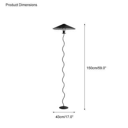 WOMO Pleated Squiggle Floor Lamp-WM7011