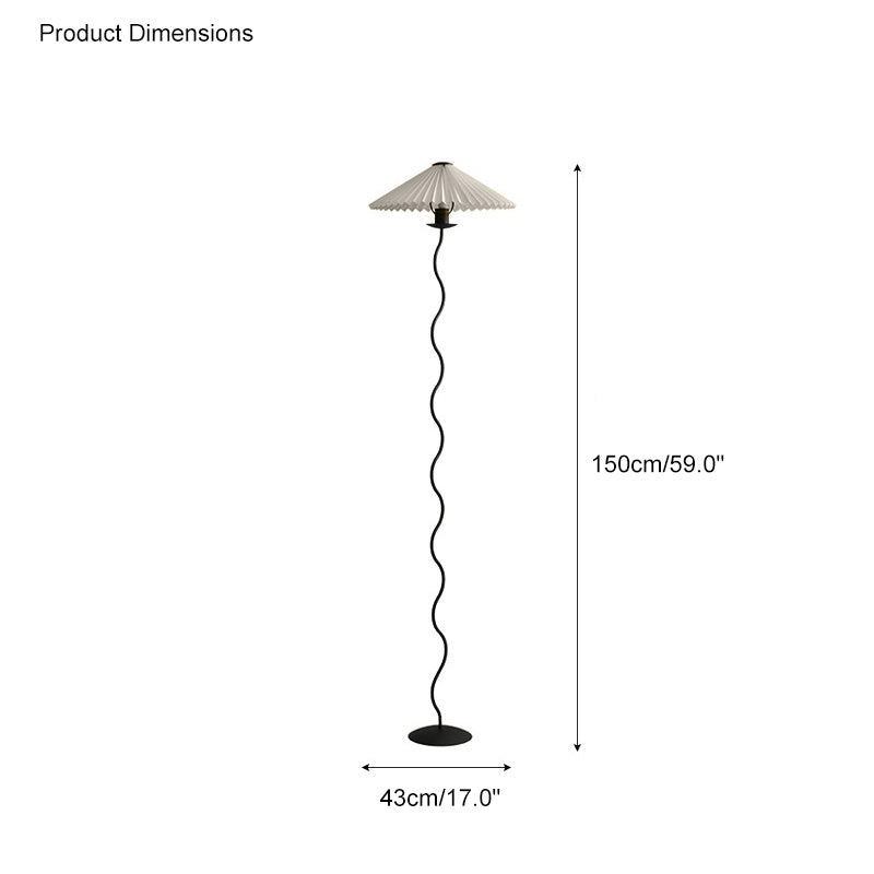 WOMO Pleated Squiggle Floor Lamp-WM7011