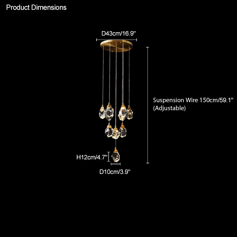 WOMO Rock Crystal Rain Chandelier-WM2189