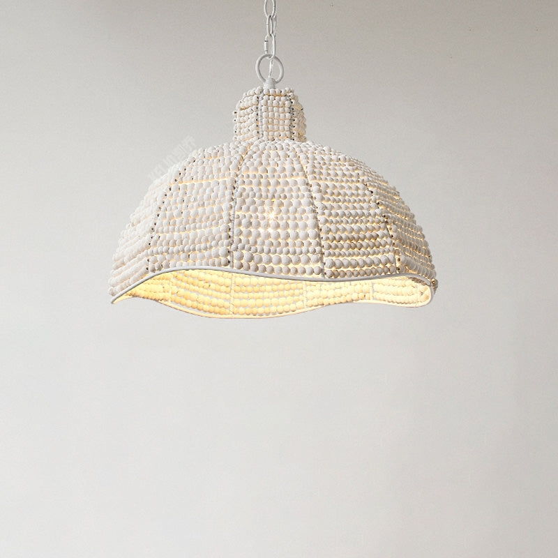 WOMO White Beaded Dome Pendant Light-WM2370