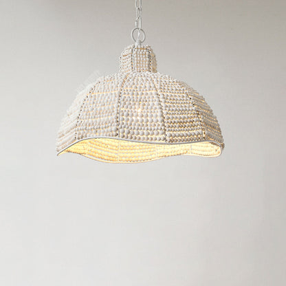 WOMO White Beaded Dome Pendant Light-WM2370