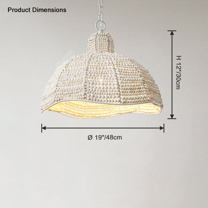 WOMO White Beaded Dome Pendant Light-WM2370