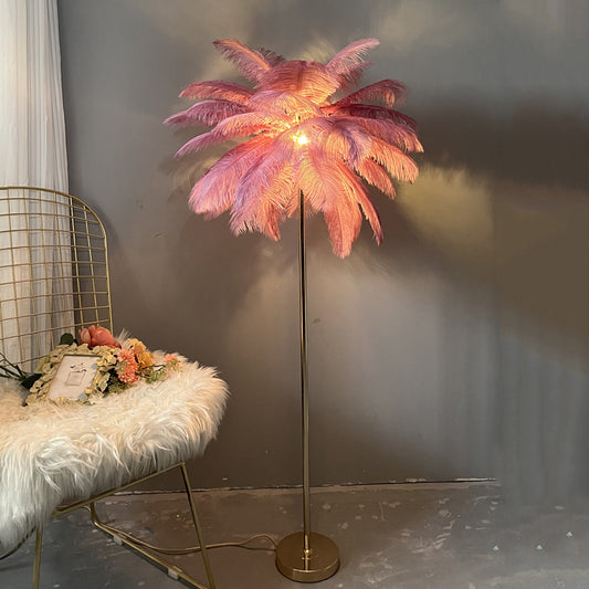 WOMO Feather Palm Tree Floor Lamp with Tray-WM7052