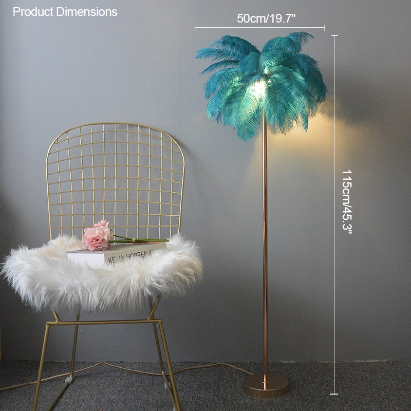 WOMO Feather Palm Tree Floor Lamp with Tray-WM7052