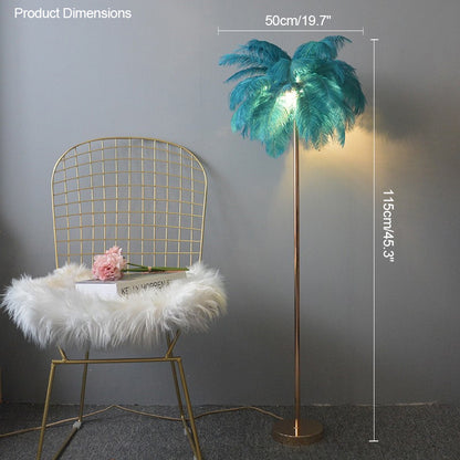 WOMO Feather Palm Tree Floor Lamp with Tray-WM7052