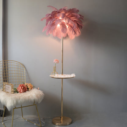 WOMO Feather Palm Tree Floor Lamp with Tray-WM7052