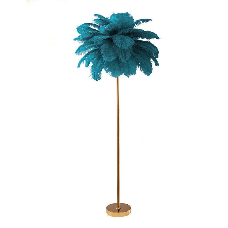 WOMO Feather Palm Tree Floor Lamp with Tray-WM7052