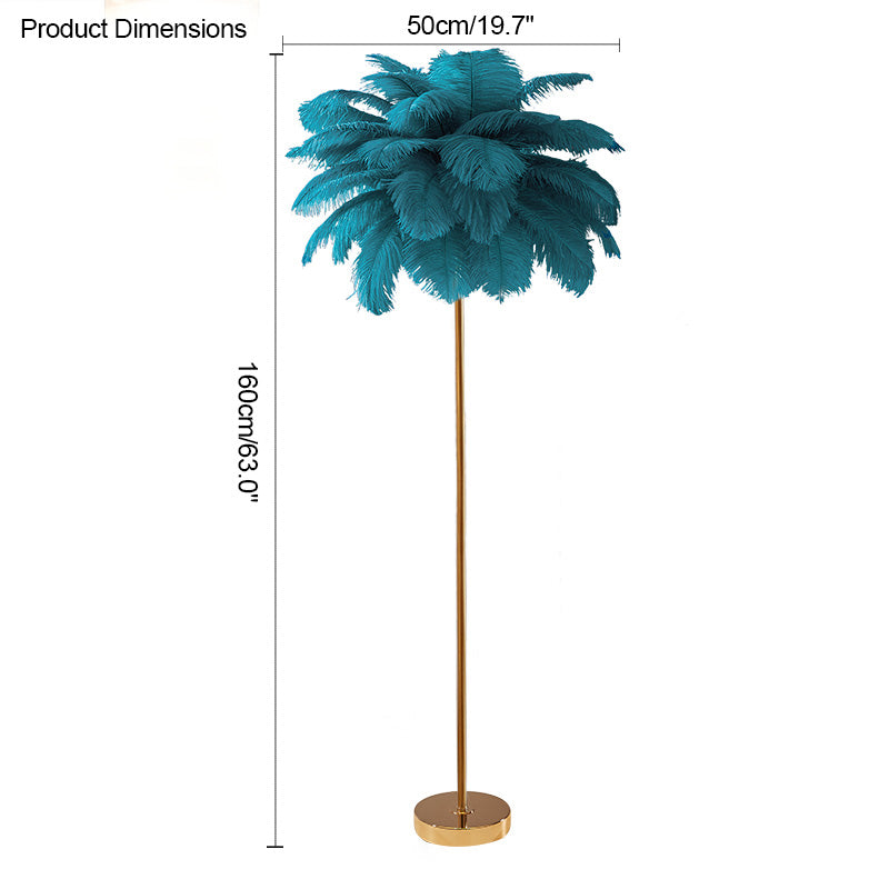 WOMO Feather Palm Tree Floor Lamp with Tray-WM7052