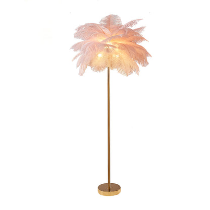 WOMO Feather Palm Tree Floor Lamp with Tray-WM7052