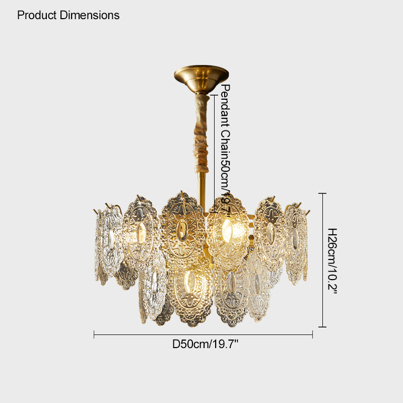 WOMO Tiered Textured Glass Chandelier-WM2208