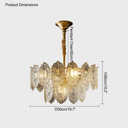 WOMO Tiered Textured Glass Chandelier-WM2208