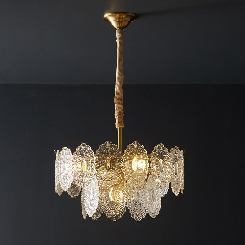 WOMO Tiered Textured Glass Chandelier-WM2208