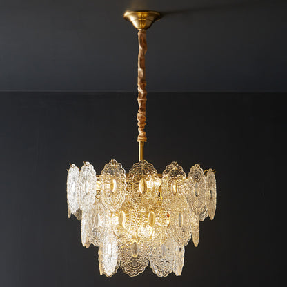 WOMO Tiered Textured Glass Chandelier-WM2208