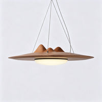 WOMO Mountain‑Inspired Wooden Disc Pendant Light-WM3254