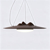 WOMO Mountain‑Inspired Wooden Disc Pendant Light-WM3254