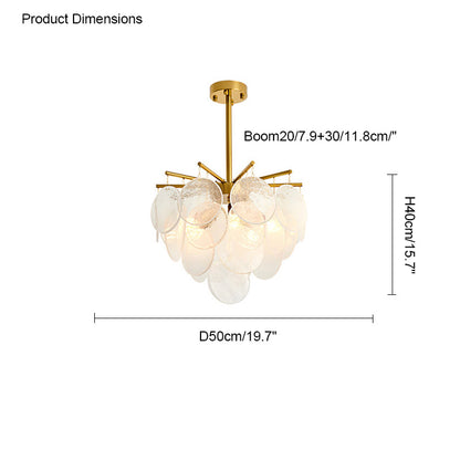 WOMO Tiered Textured Glass Cloud Chandelier-WM2005