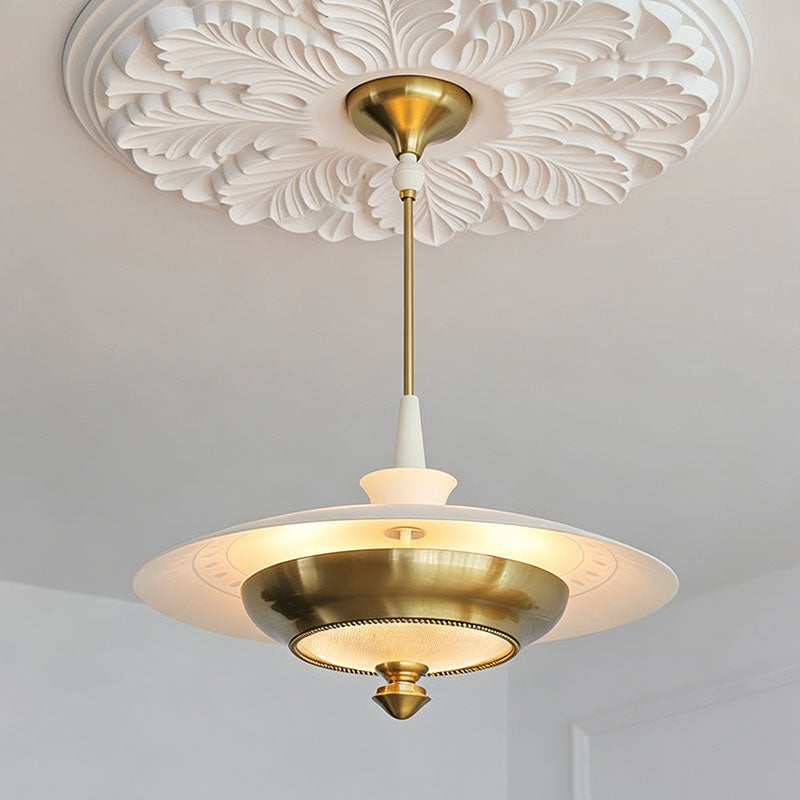 WOMO Frosted Glass Saucer Pendant Light-WM3243