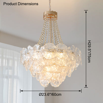 WOMO French Flower Glass Chandelier-WM2377