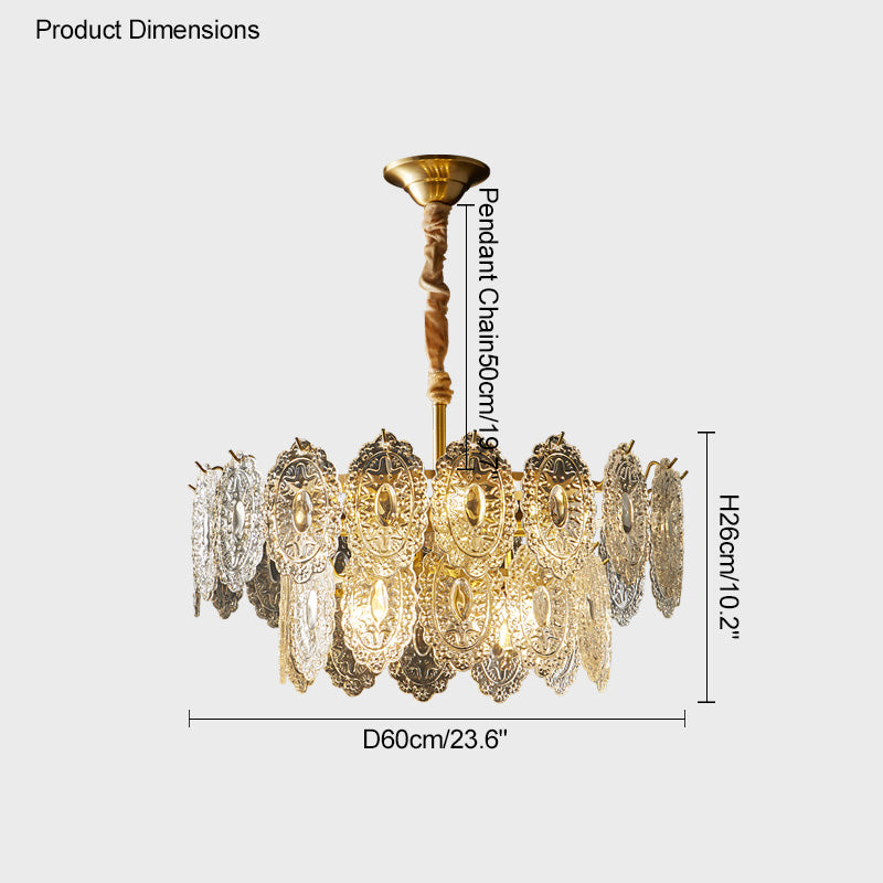 WOMO Tiered Textured Glass Chandelier-WM2208