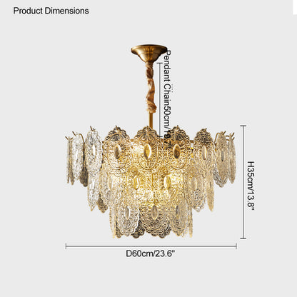 WOMO Tiered Textured Glass Chandelier-WM2208