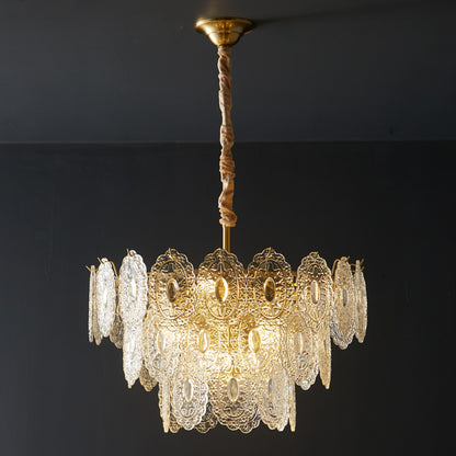 WOMO Tiered Textured Glass Chandelier-WM2208