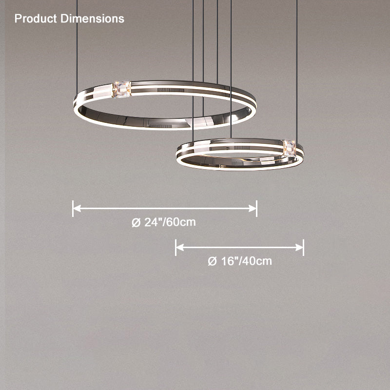 Smaller WM2365 ring dimensions showing 16-inch and 24-inch diameters for accurate ceiling and furniture proportion planning.