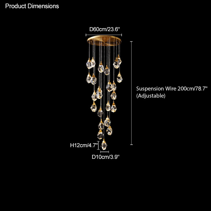 WOMO Rock Crystal Rain Chandelier-WM2189