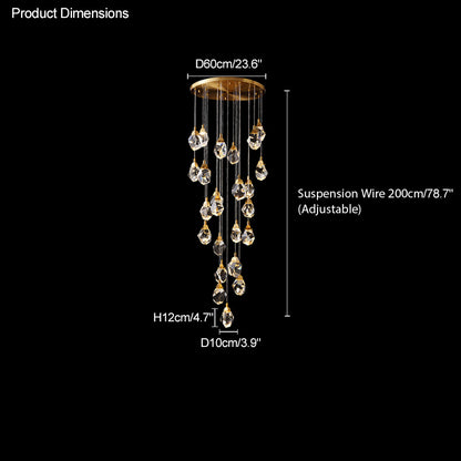 WOMO Rock Crystal Rain Chandelier-WM2189