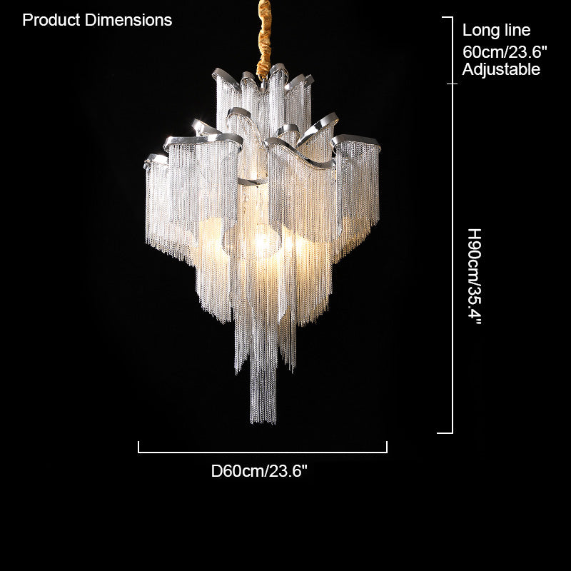 WOMO Fringe Tiered Chandelier-WM2079