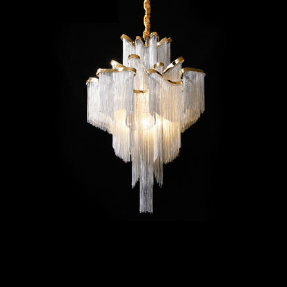 WOMO Fringe Tiered Chandelier-WM2079