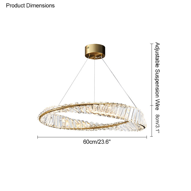 WOMO Möbius Crystal Prism Circular Chandelier-WM2191