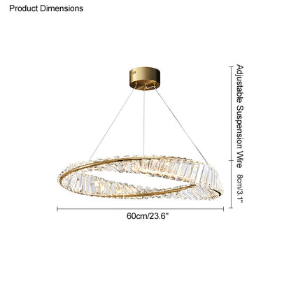 WOMO Möbius Crystal Prism Circular Chandelier-WM2191